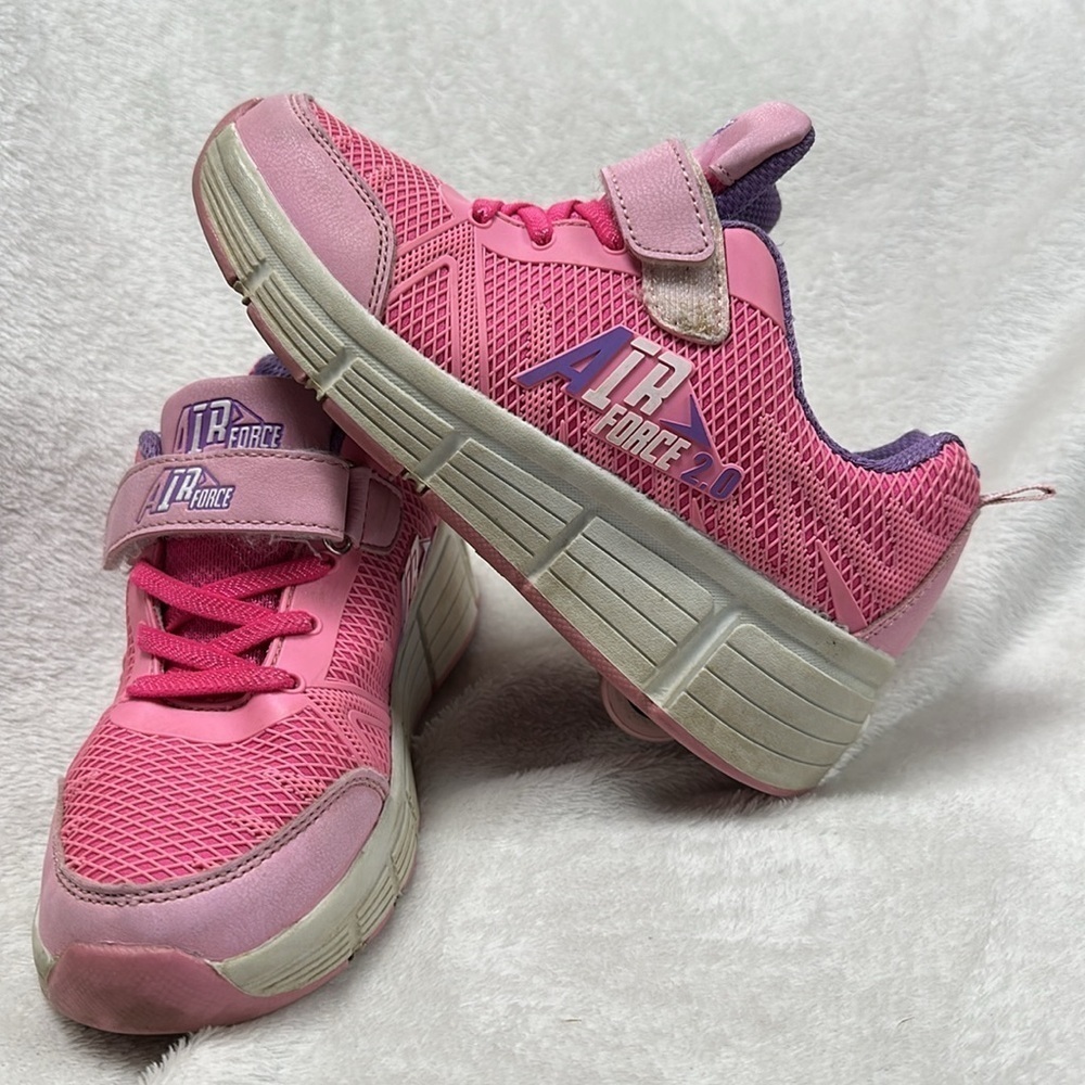 Kingka Air Force 2.0 Pink Retractable Roller Wheel athletic shoe, size 2